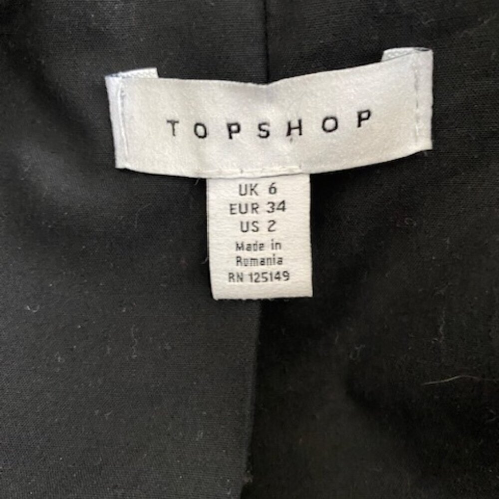 TOPSHOP Classic Tan & Black Houndstooth Suit Blazer Size 2 - Picture 13 of 15